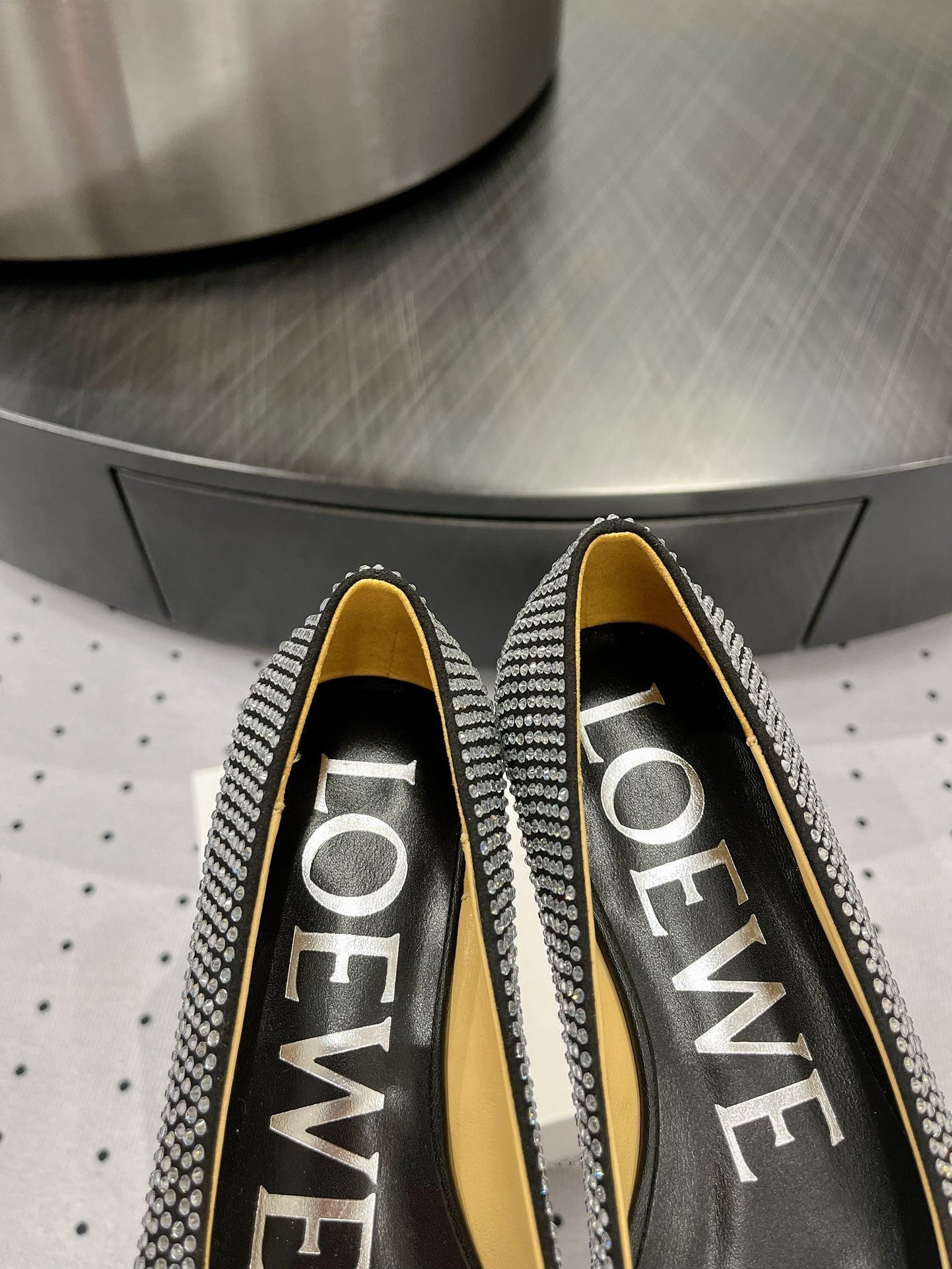 Toy ballerina in suede and allover rhinestones black - 35