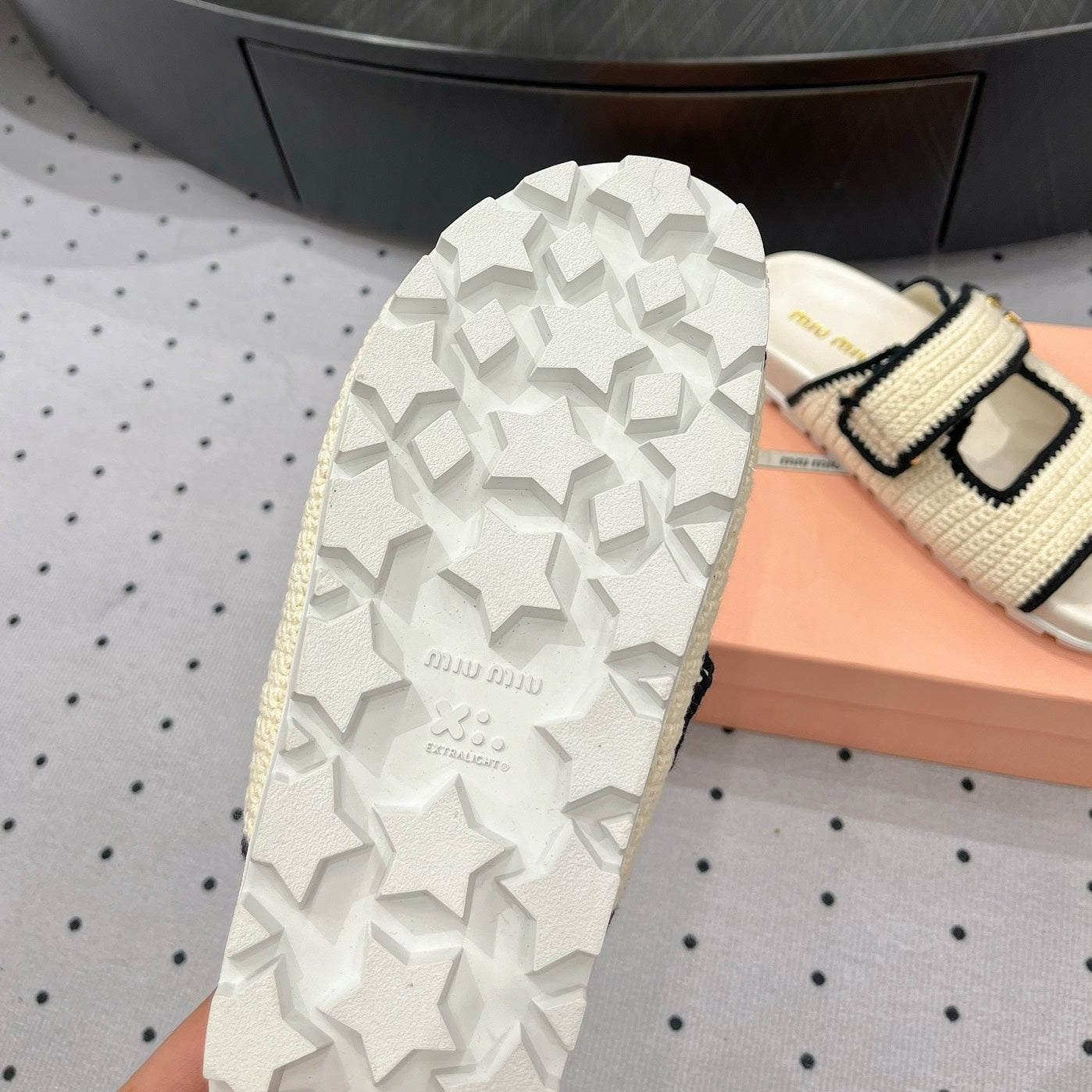 Sandals Ivory With Black Border Fabric - 35