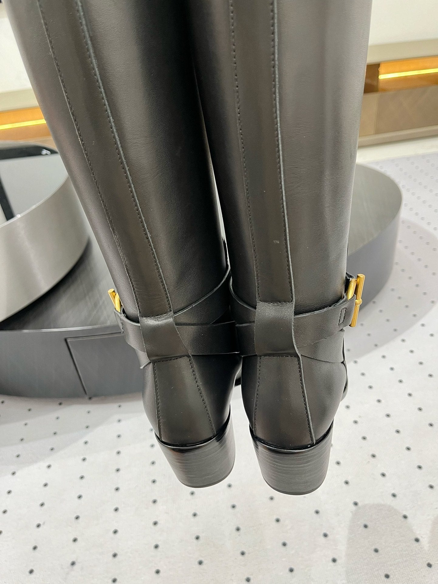 JUSTINE BOOT 6 CM IN BLACK CALFSKIN - 35