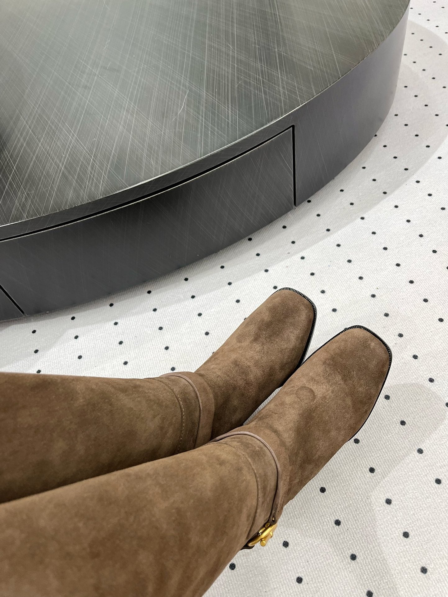 JUSTINE BOOT 6 CM IN CHOCOLATE BROWN SUEDE - 35