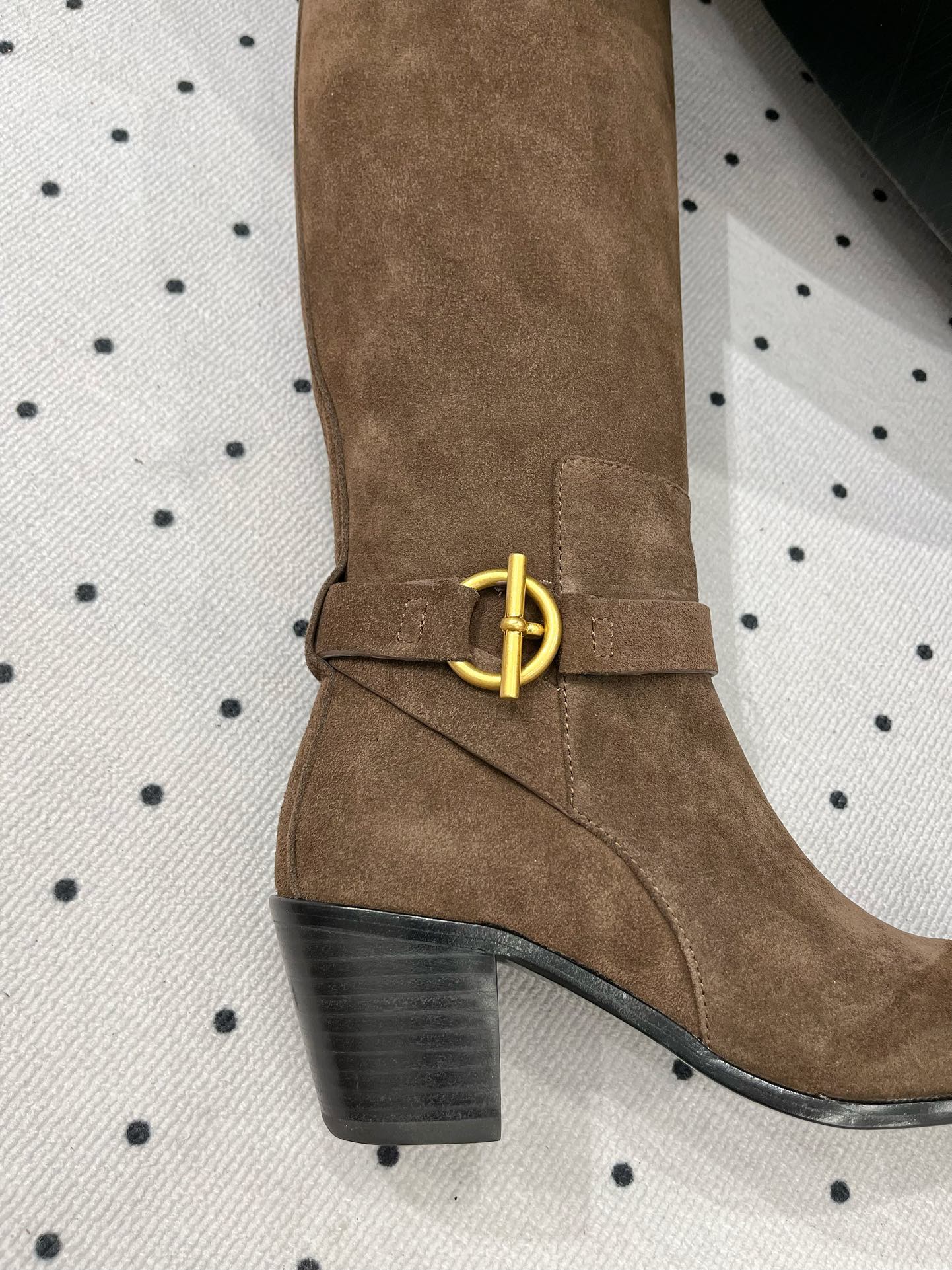 JUSTINE BOOT 6 CM IN CHOCOLATE BROWN SUEDE - 35