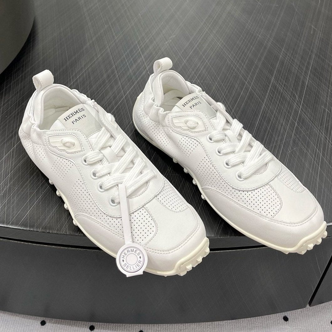 TRAIL SNEAKER IN WHITE CALFSKIN - 35