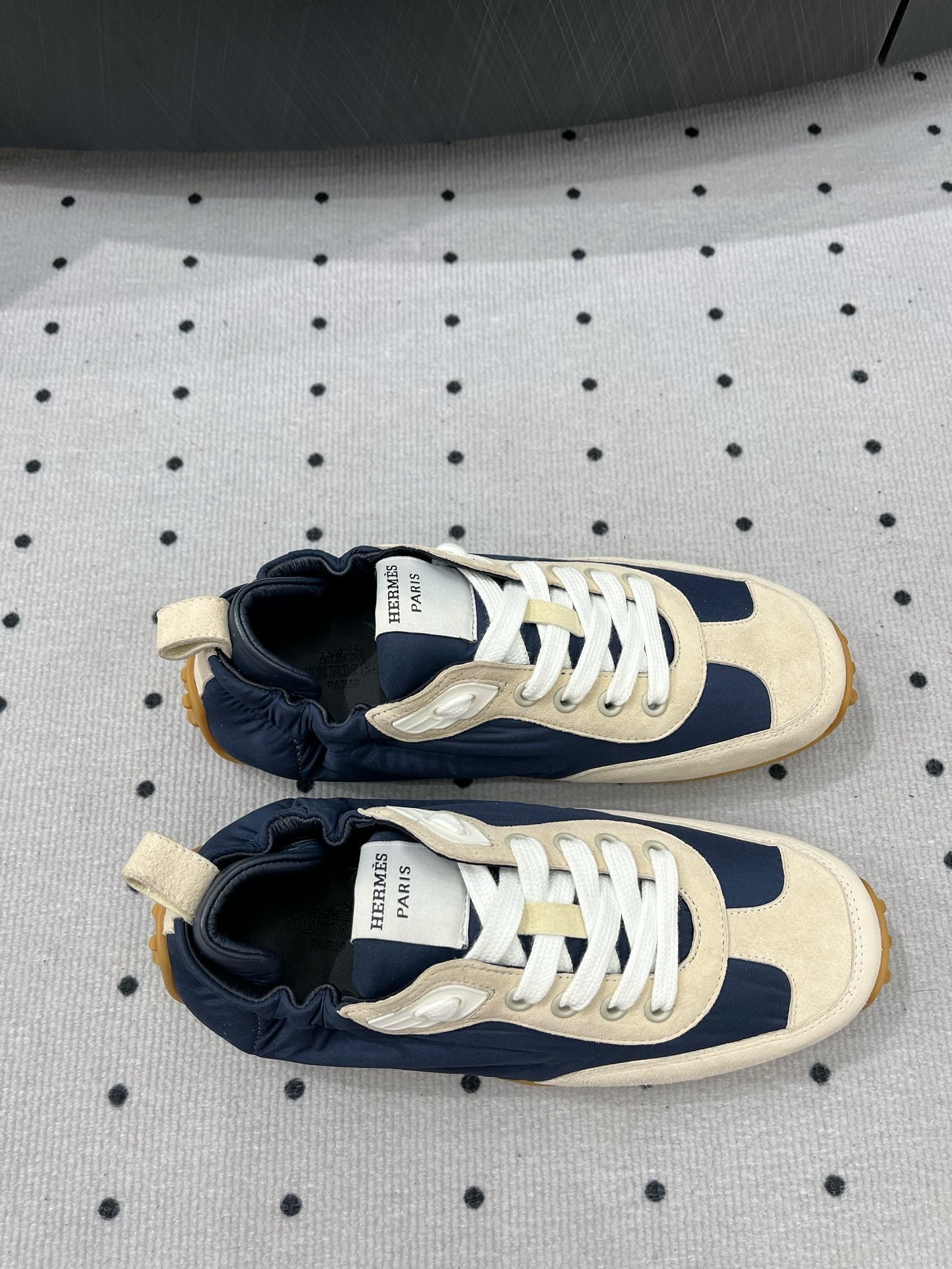 TRAIL SNEAKER IN IVORY TAN MIX SPACE BLUE SUEDE - 35
