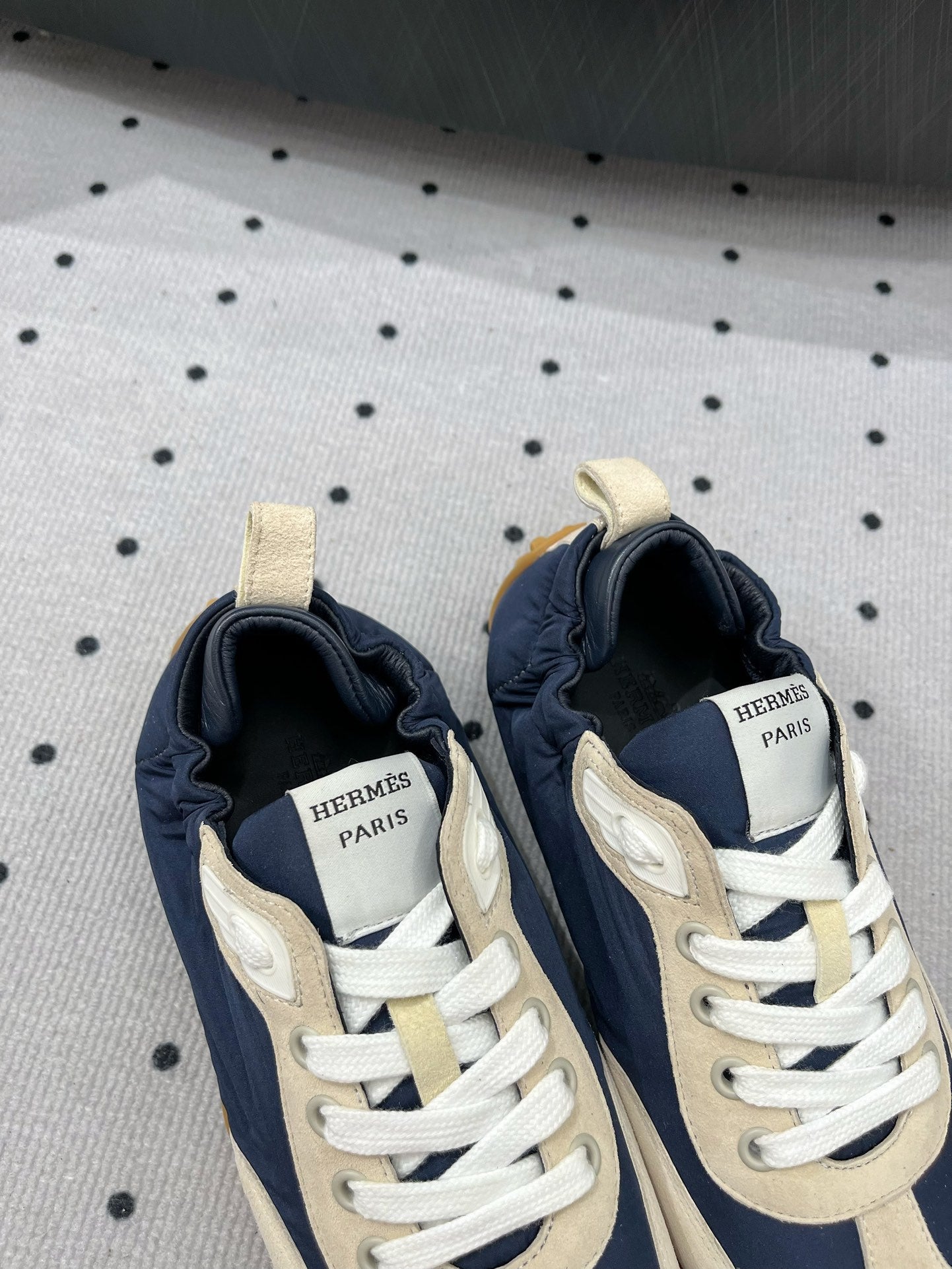 TRAIL SNEAKER IN IVORY TAN MIX SPACE BLUE SUEDE - 35