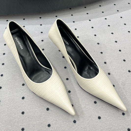 CLASSIC PUMPS 65MM IN CREAM LIZARD PATTERN CALFSKIN - 35