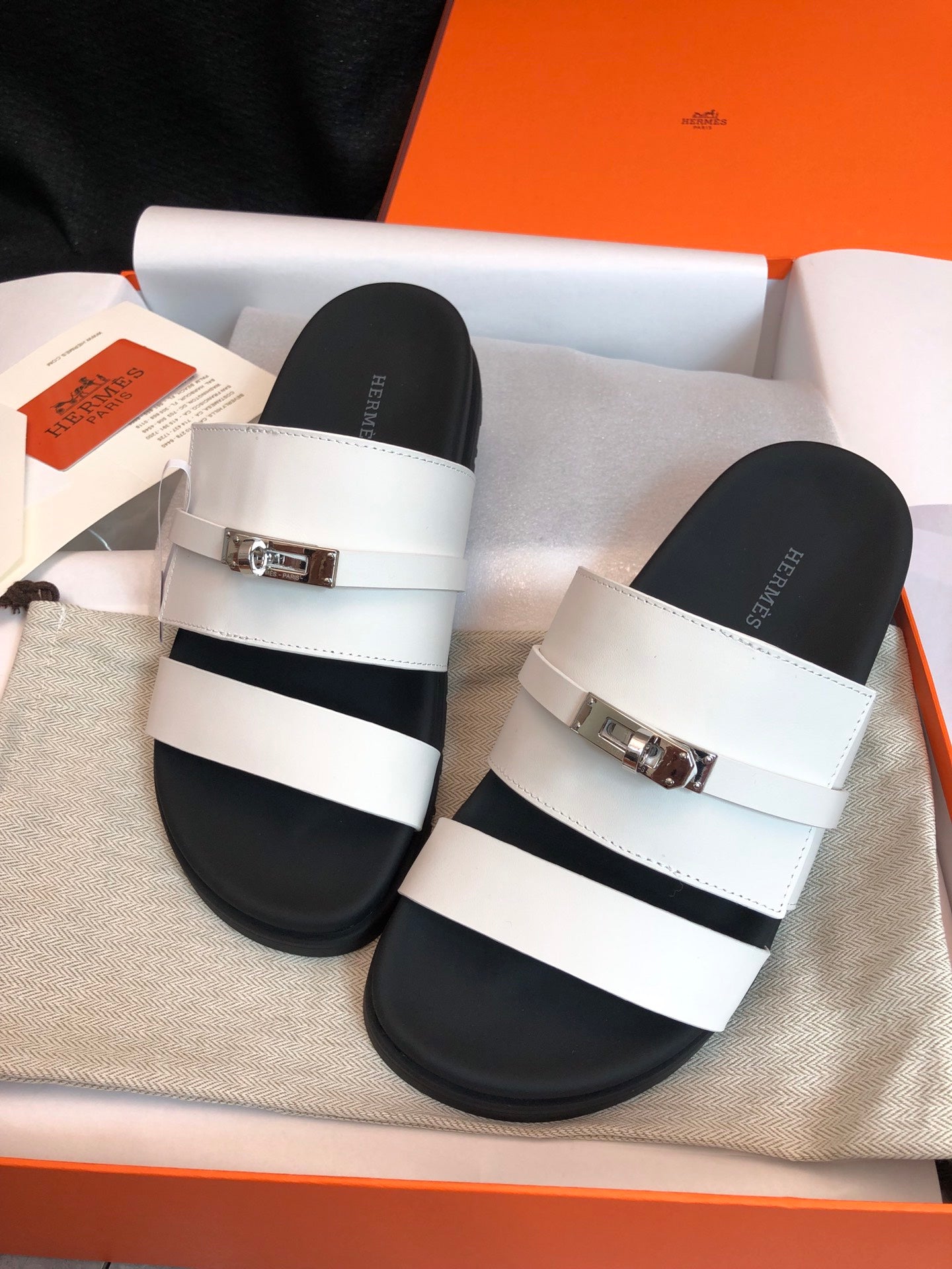 GABRIEL SANDAL MULE IN WHITE CALFSKIN - 34