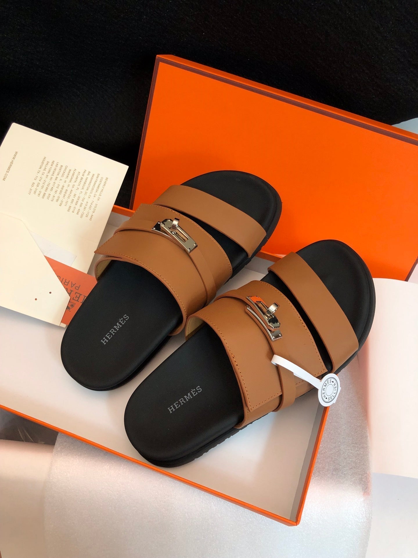 GABRIEL SANDAL MULE IN BRONZE BROWN CALFSKIN - 34