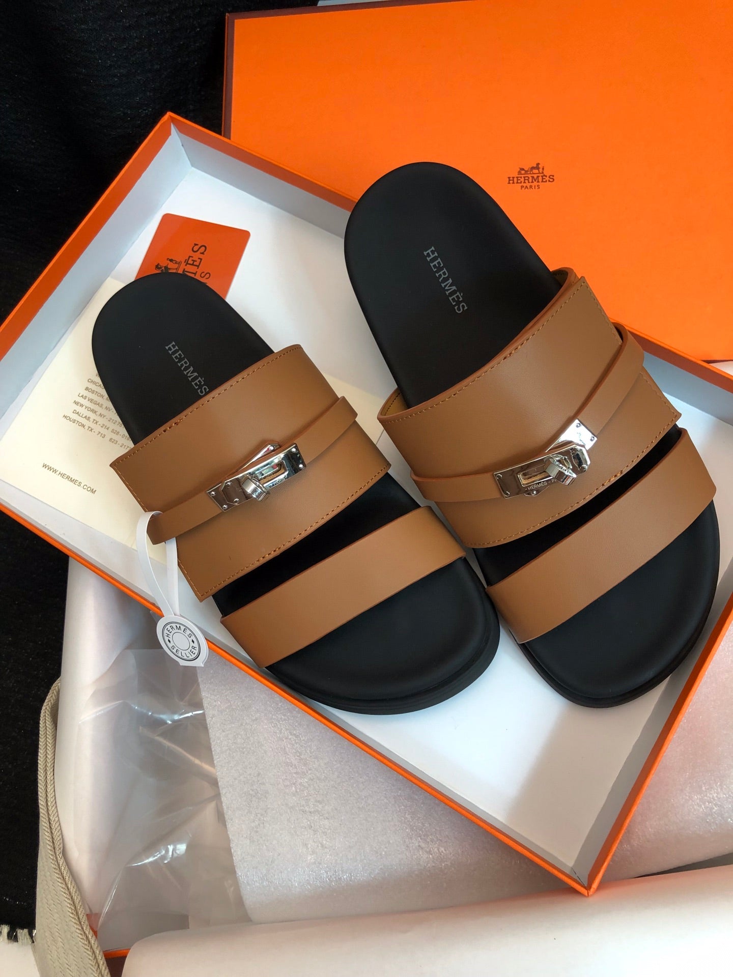 GABRIEL SANDAL MULE IN BRONZE BROWN CALFSKIN - 34