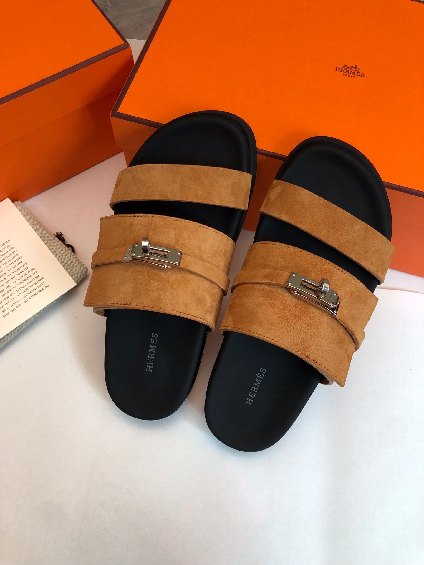 GABRIEL SANDAL MULE IN BRONZE BROWN SUEDE - 34