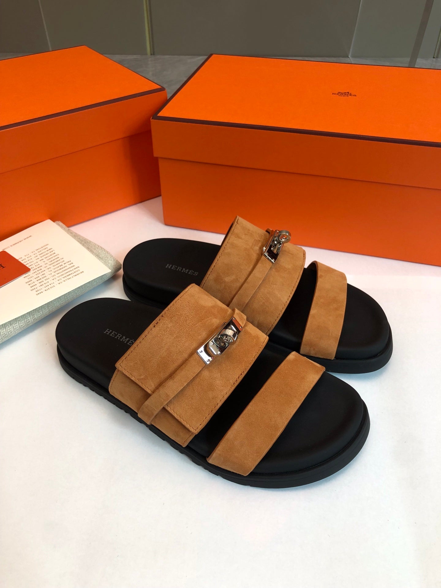 GABRIEL SANDAL MULE IN BRONZE BROWN SUEDE - 34