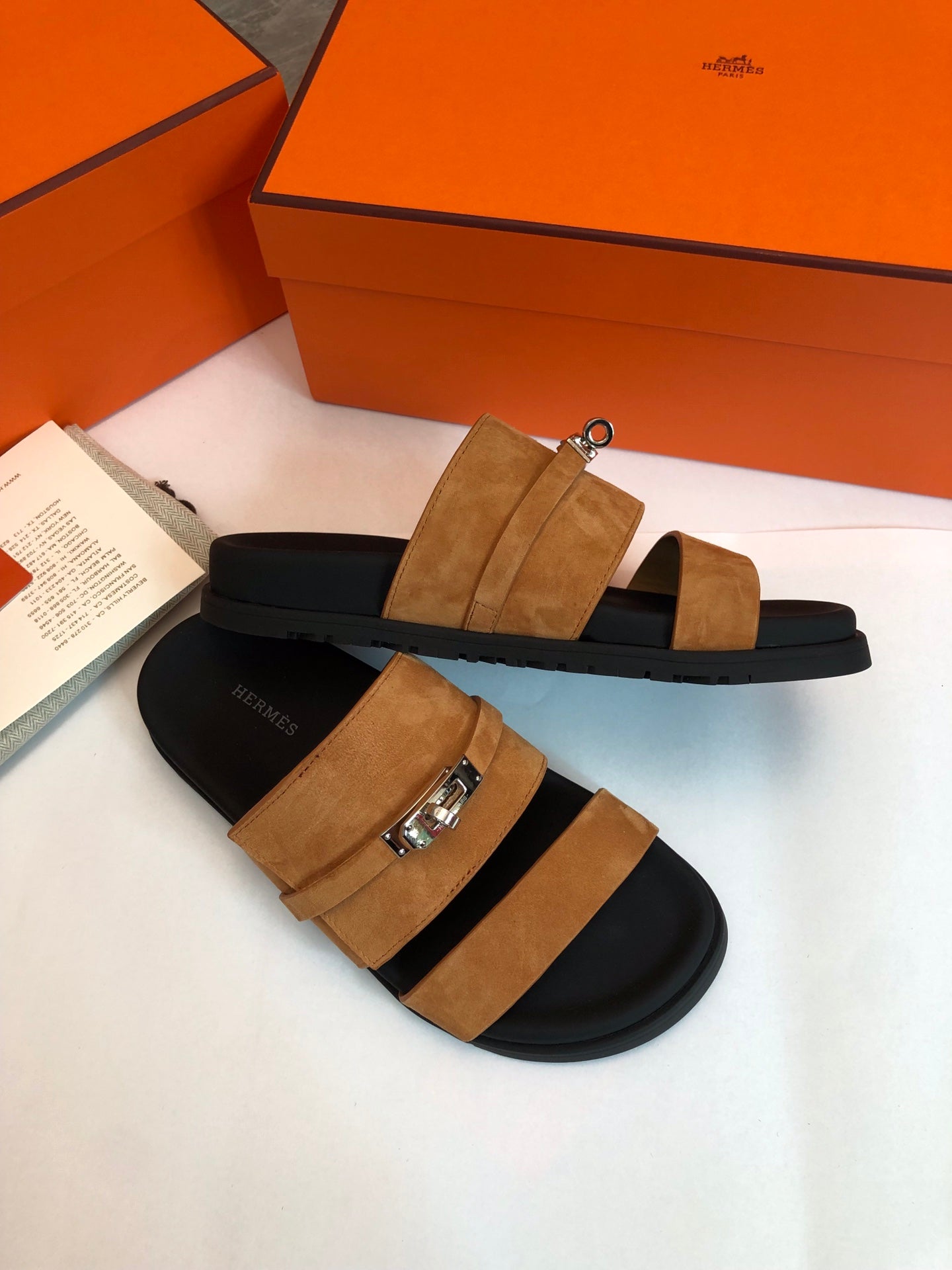 GABRIEL SANDAL MULE IN BRONZE BROWN SUEDE - 34