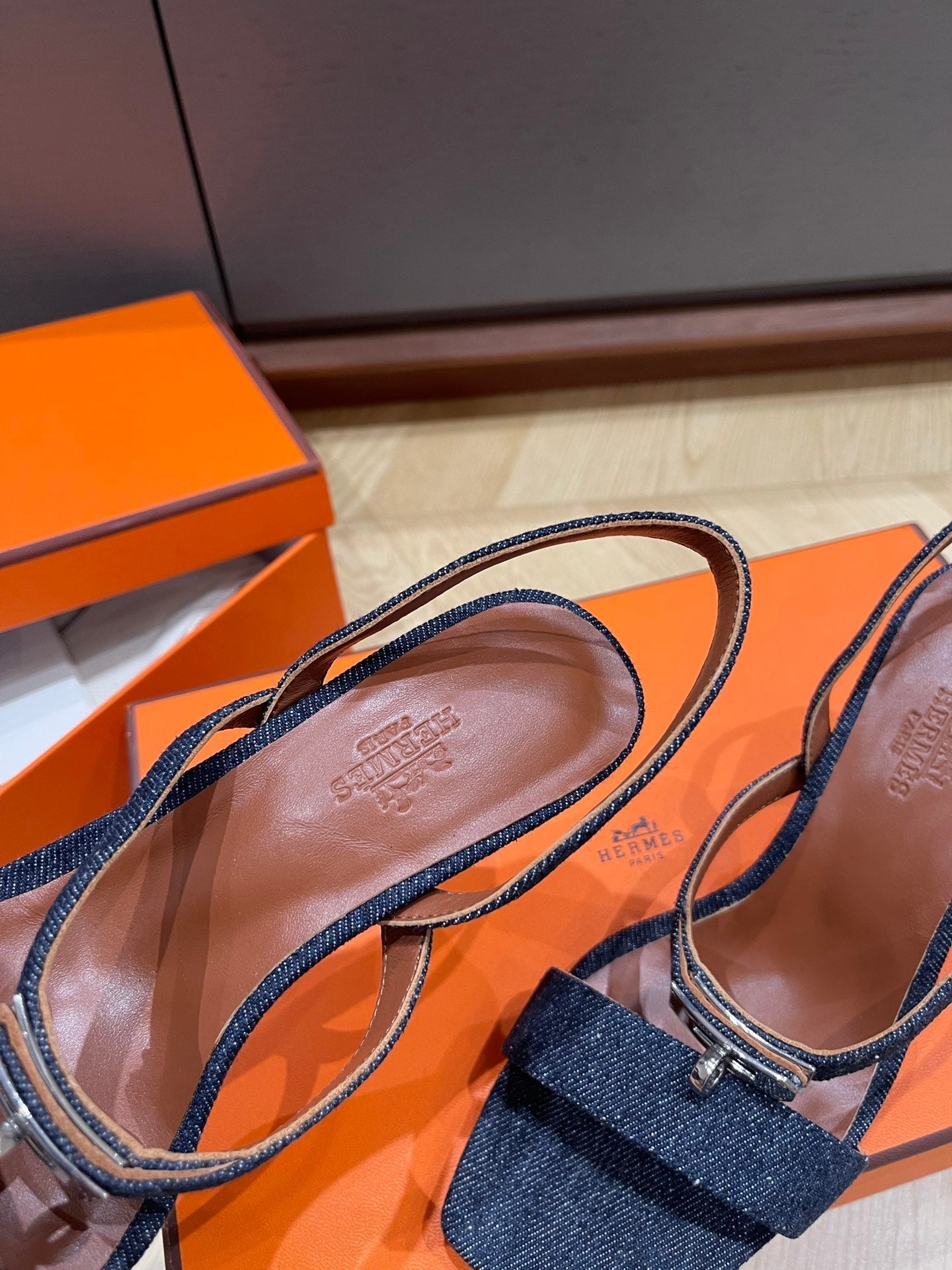 GLAMOUR 75 SANDAL DENIM CALFSKIN - 35