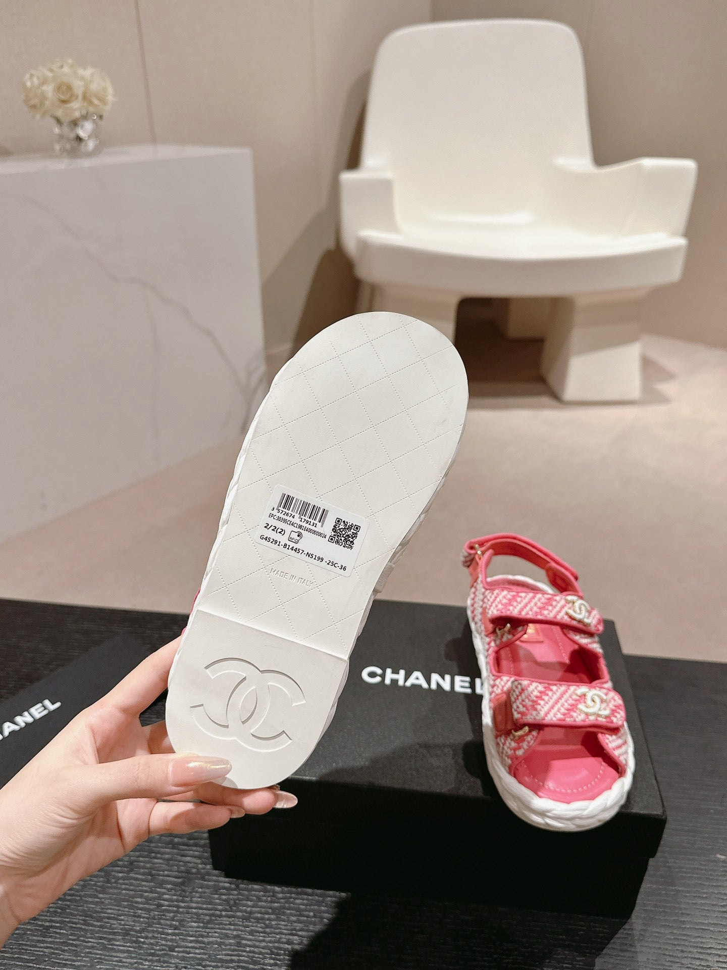 CC DAD SANDALS IN BLUSH PINK CALFSKIN - 34