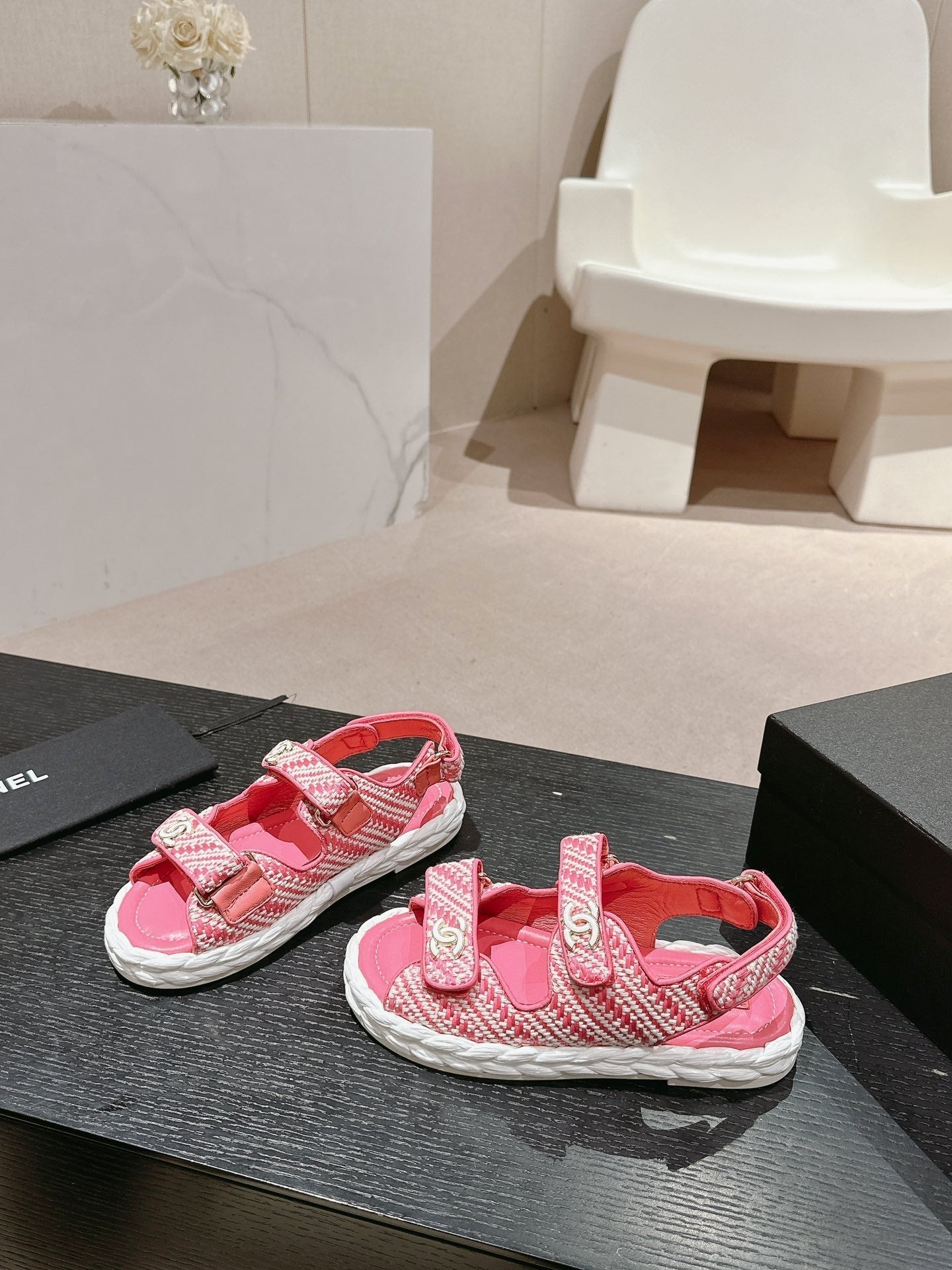 CC DAD SANDALS IN BLUSH PINK CALFSKIN - 34