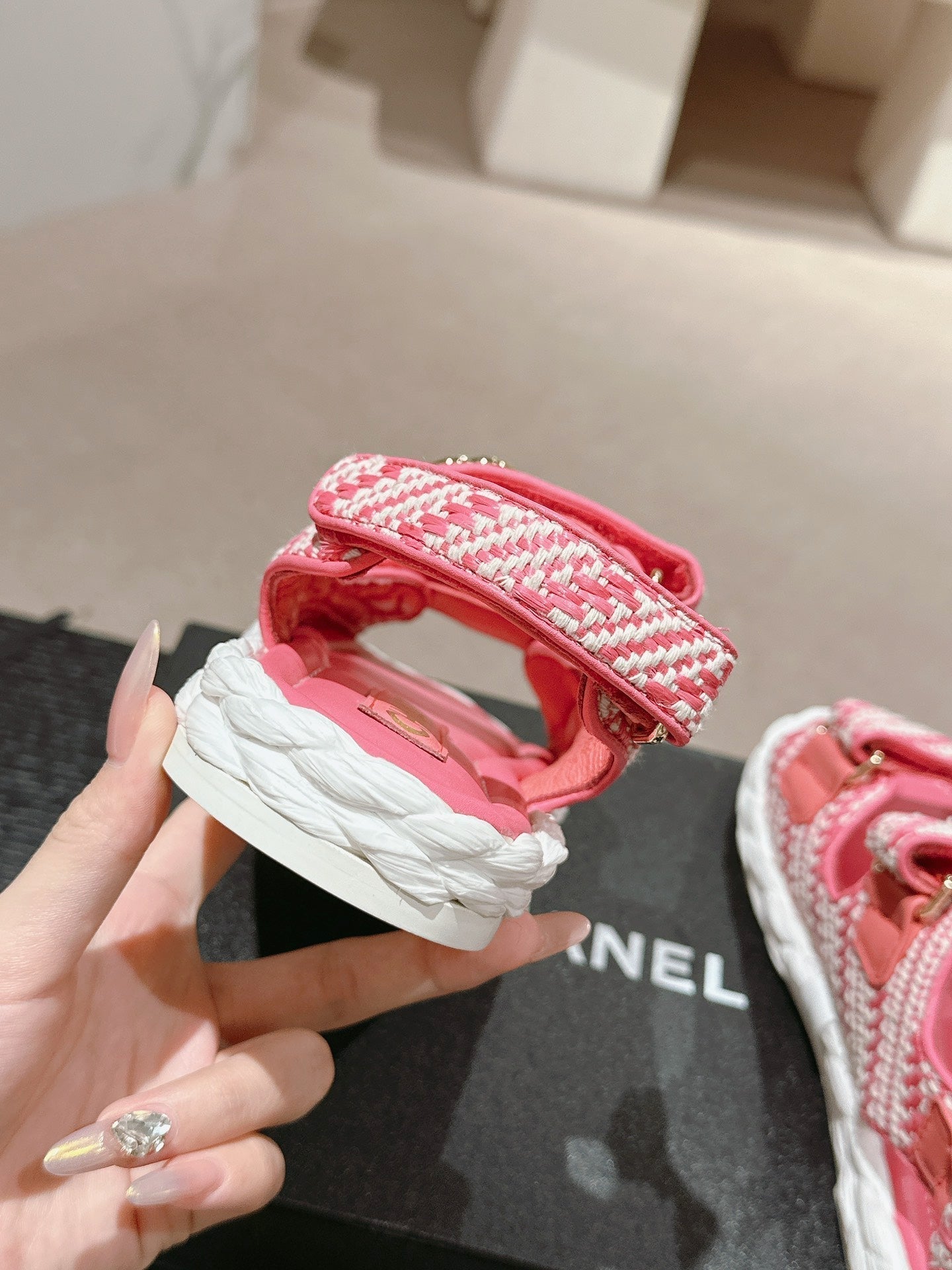 CC DAD SANDALS IN BLUSH PINK CALFSKIN - 34
