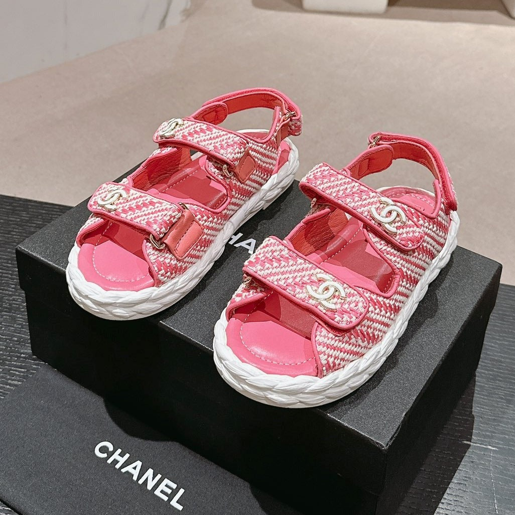 CC DAD SANDALS IN BLUSH PINK CALFSKIN - 34