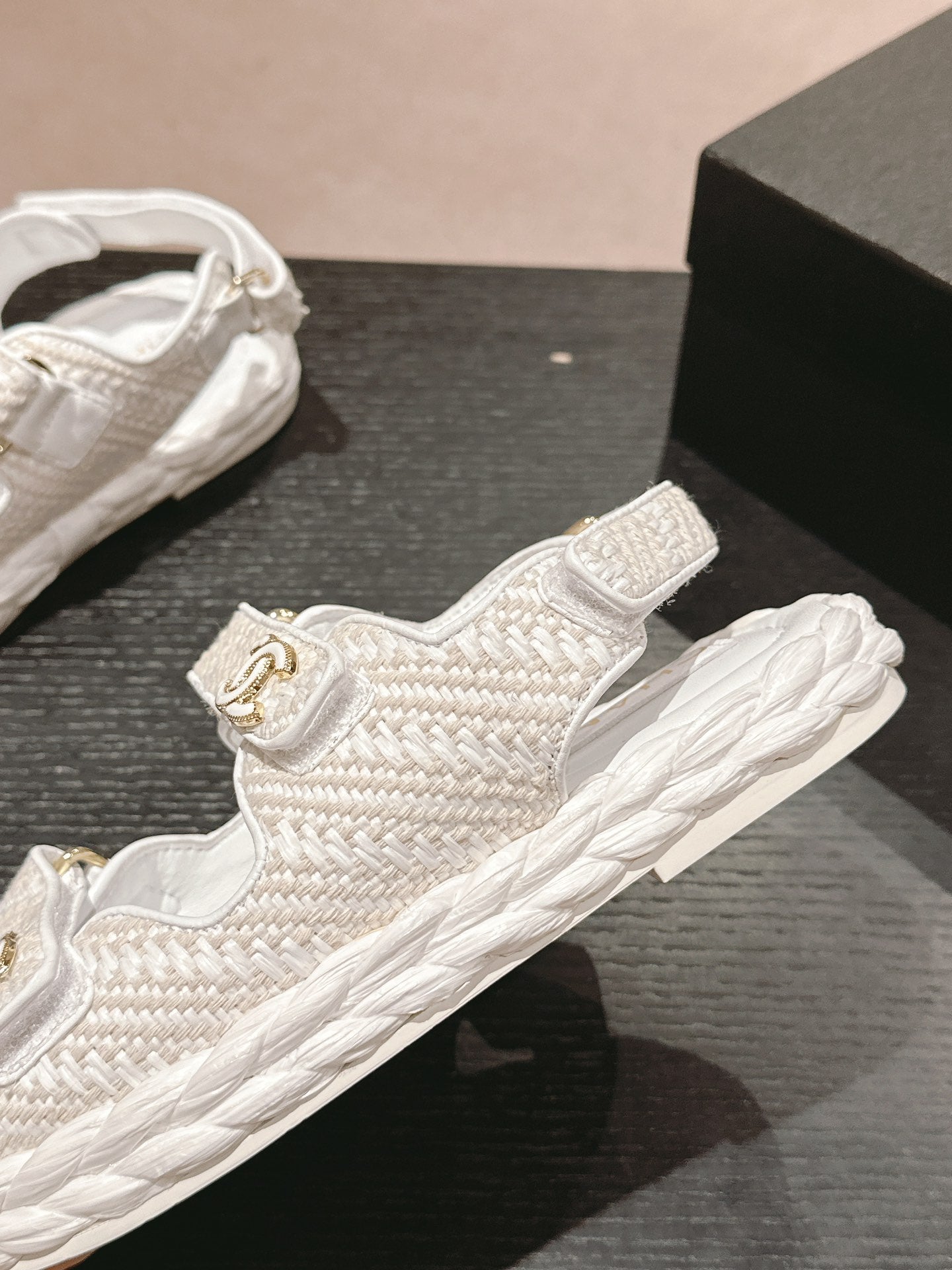 CC DAD SANDALS IN WHITE CALFSKIN - 34