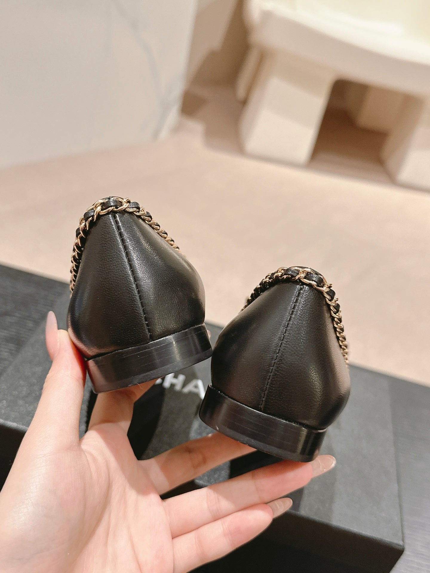 BOWKNOT BALLET FLAT IN BLACK SHEEPSKIN - 34