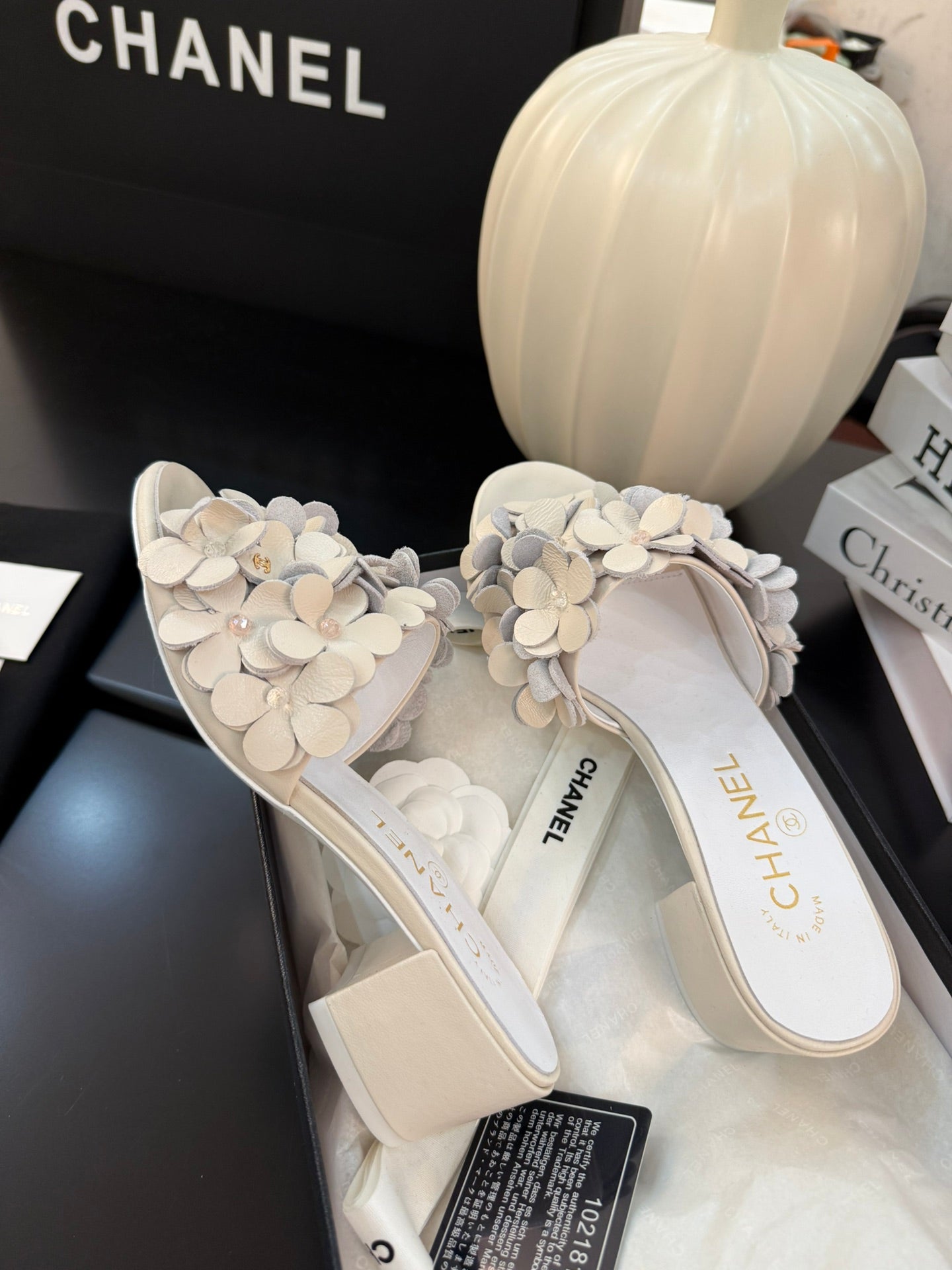MID HEEL 45 MM MULE IN WHITE CALFSKIN - 34