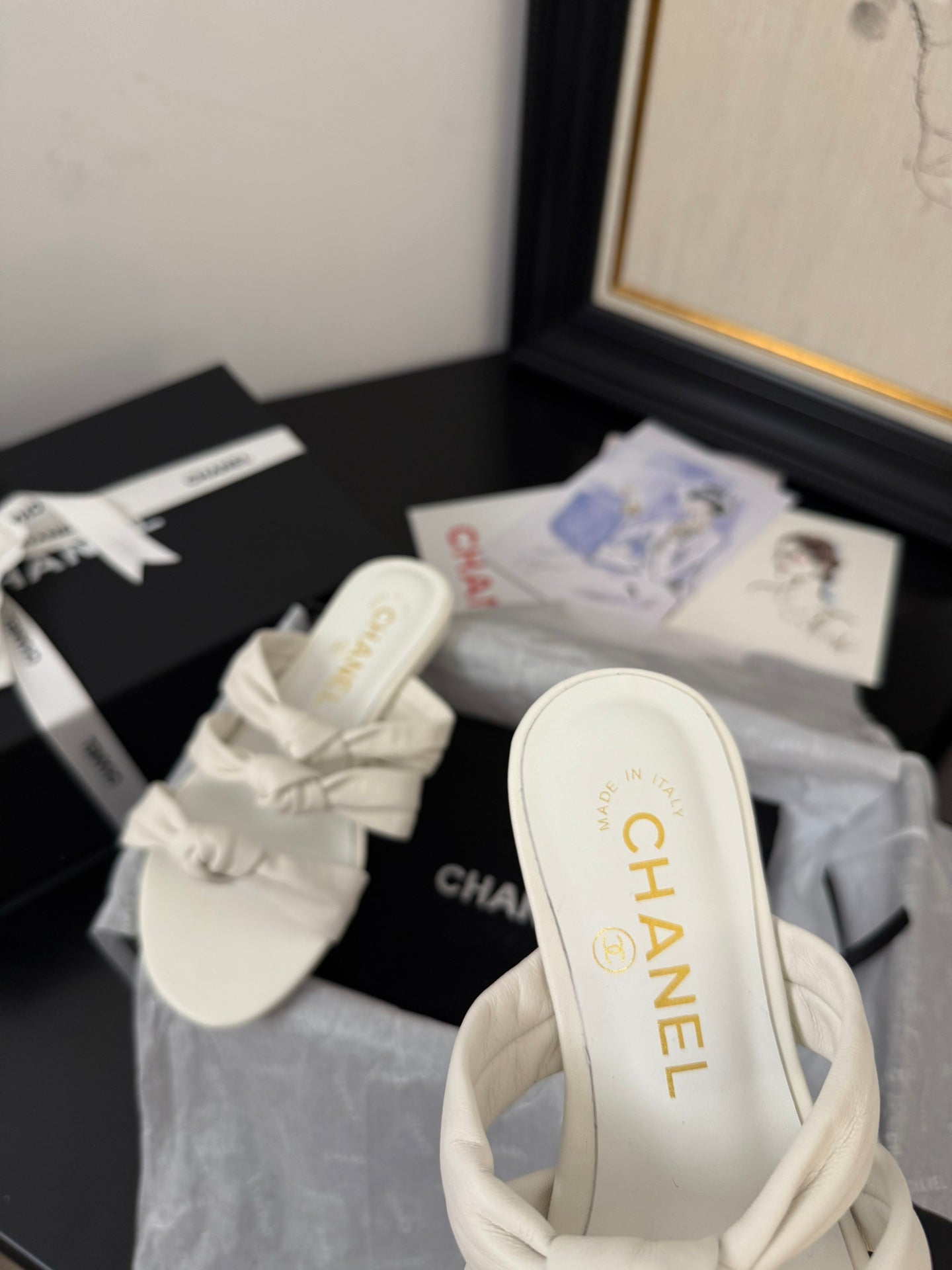 CC 25C Three Strap Mule White Lambskin 233558 - 35