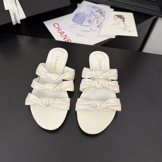 CC 25C Three Strap Mule White Lambskin 233558 - 35
