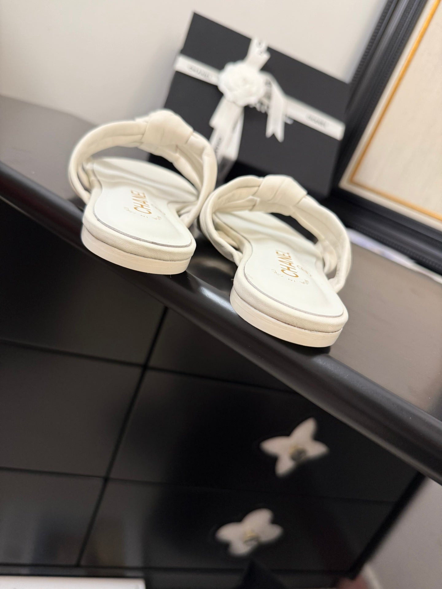 CC 25C Three Strap Mule White Lambskin 233558 - 35