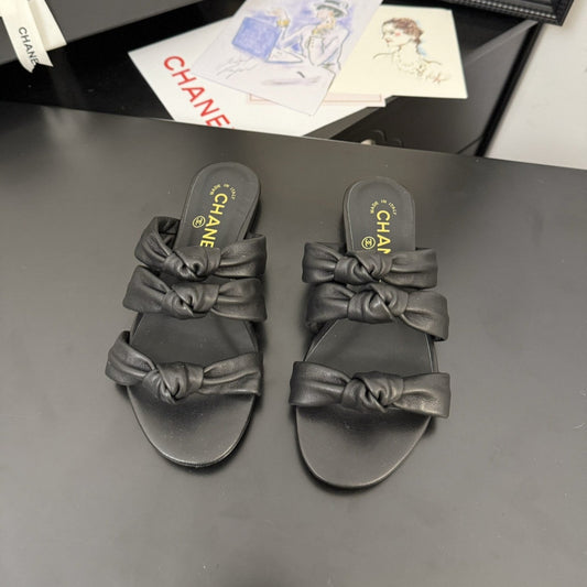 CC 25C Three Strap Mule Black Lambskin 233557 - 35