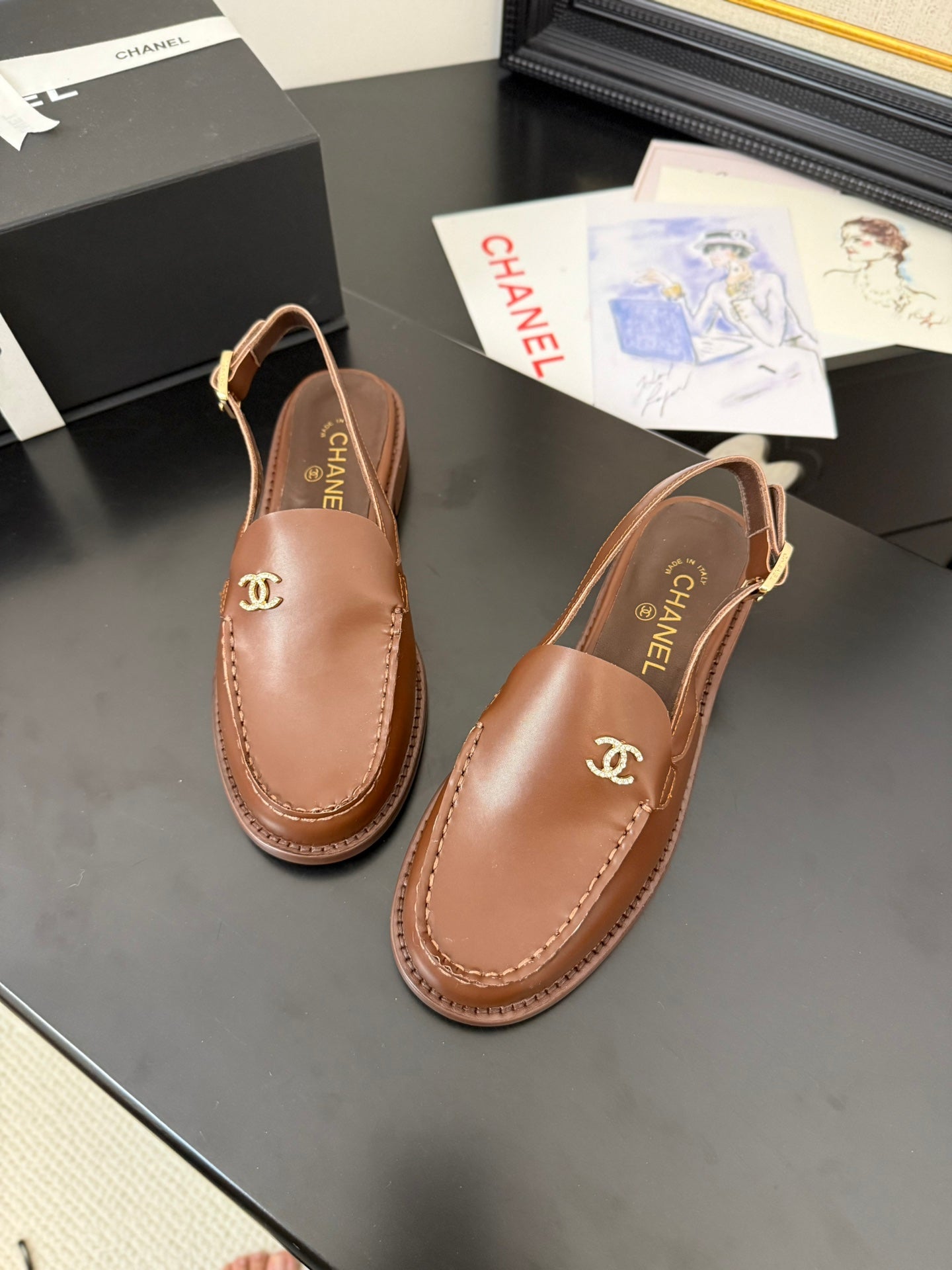 CC 25C Slingback Loafer Brown Patent Leather - 35