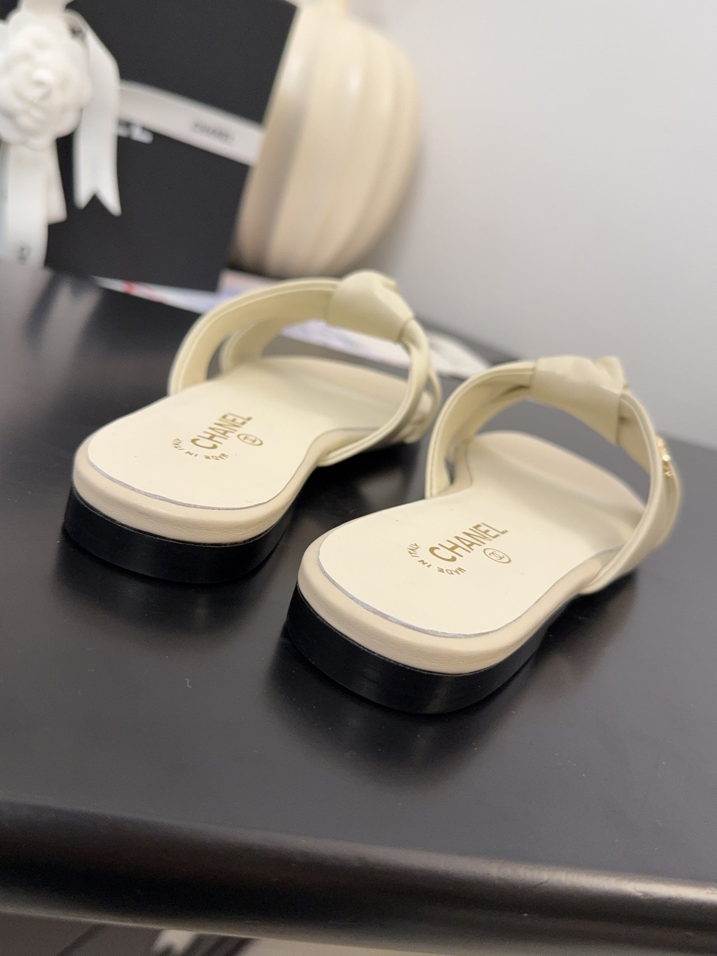 LACE MULE 2 CM IN WHITE CREAM LAMBSKIN - 34