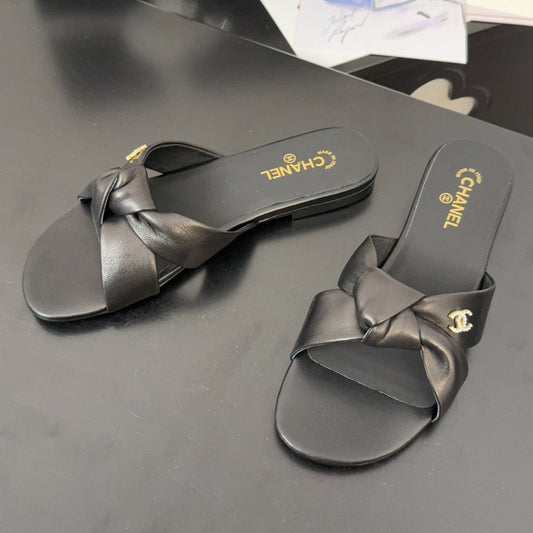 LACE MULE 2 CM IN BLACK LAMBSKIN - 34