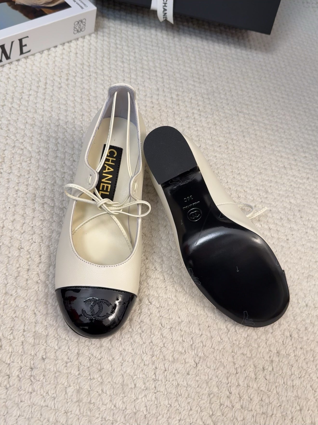 MARY JANE PUMPS 55 MM IN WHITE MIX BLACK LAMBSKIN - 34