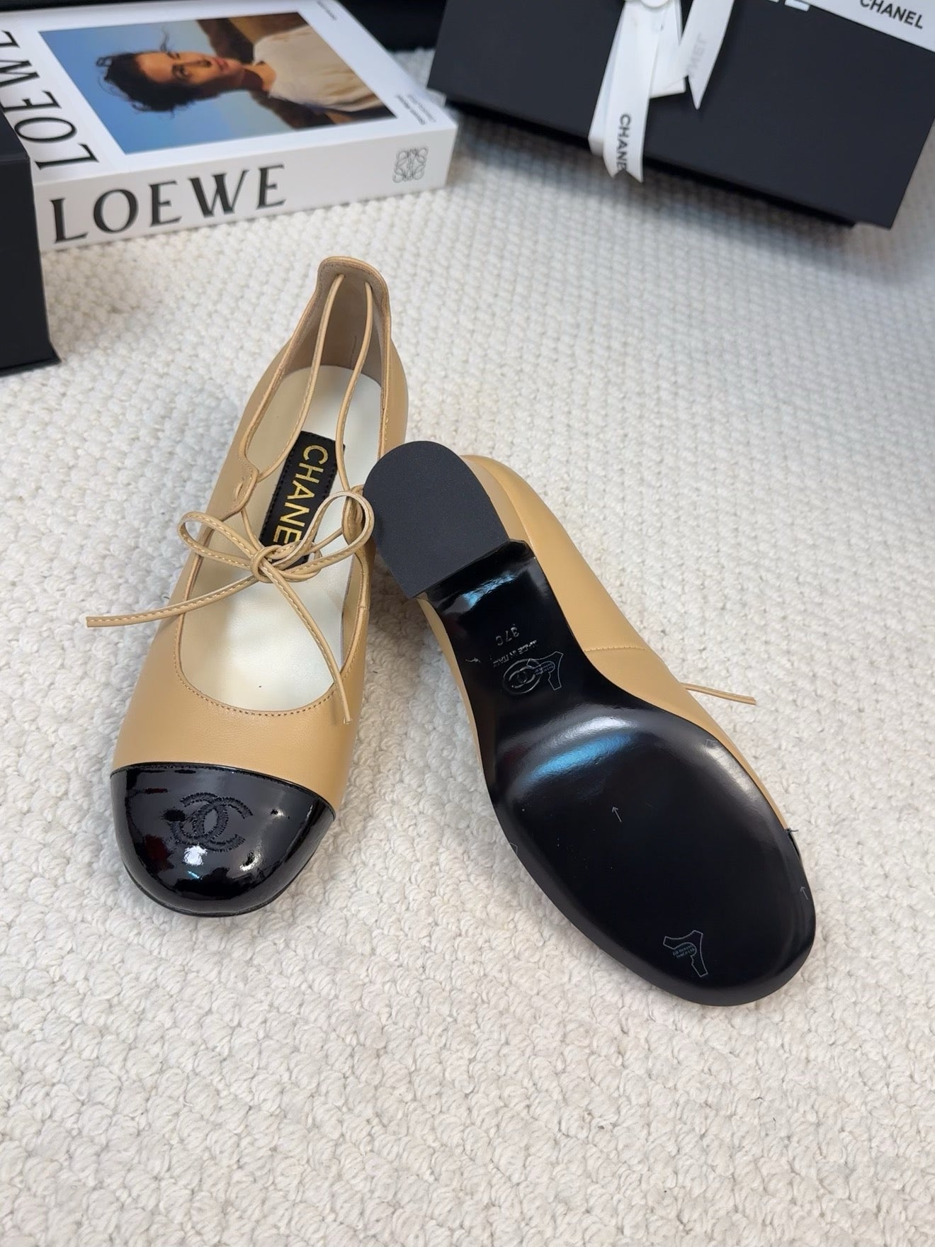 MARY JANE PUMPS 55 MM IN SAND YELLOW MIX BLACK LAMBSKIN - 34