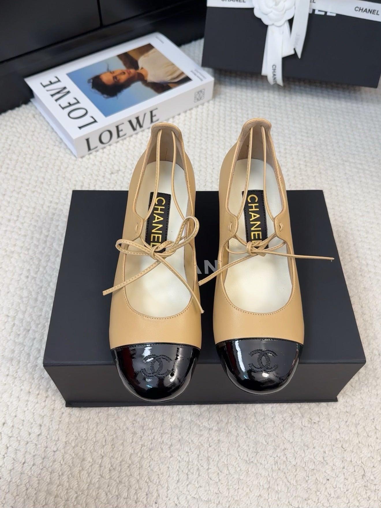 MARY JANE PUMPS 55 MM IN SAND YELLOW MIX BLACK LAMBSKIN - 34