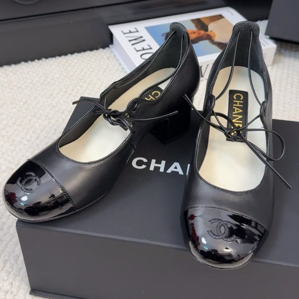 MARY JANE PUMPS 55 MM IN BLACK LAMBSKIN - 34