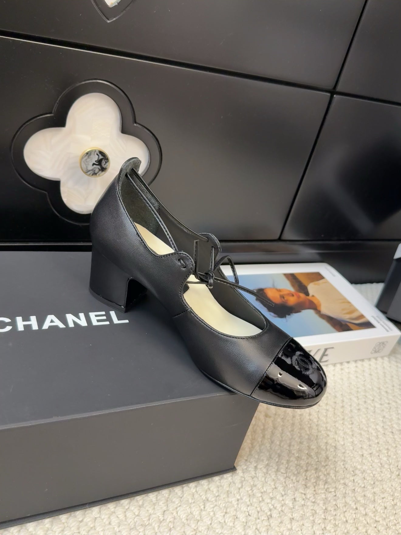 MARY JANE PUMPS 55 MM IN BLACK LAMBSKIN - 34