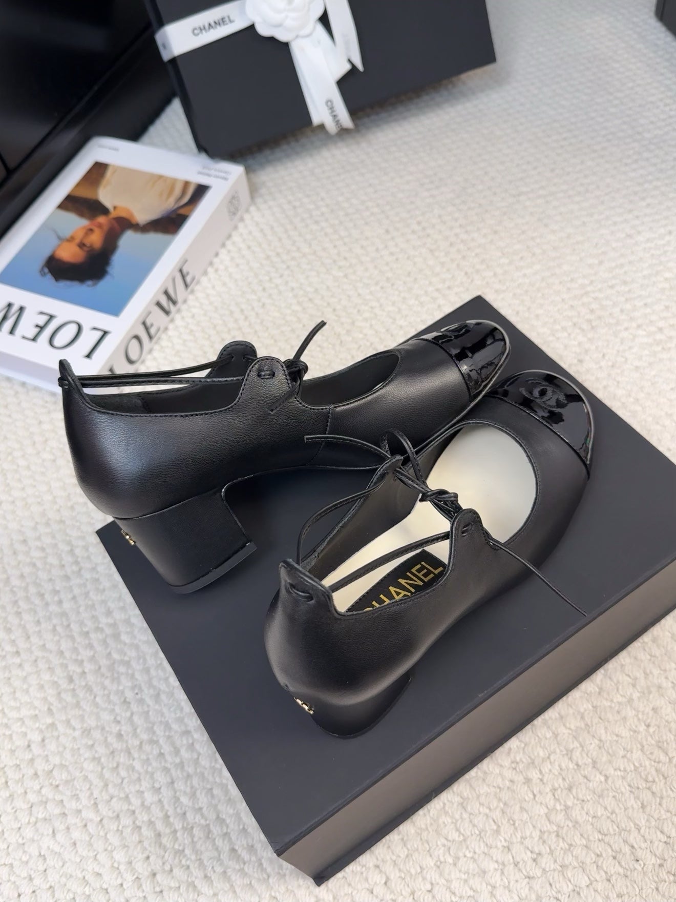 MARY JANE PUMPS 55 MM IN BLACK LAMBSKIN - 34