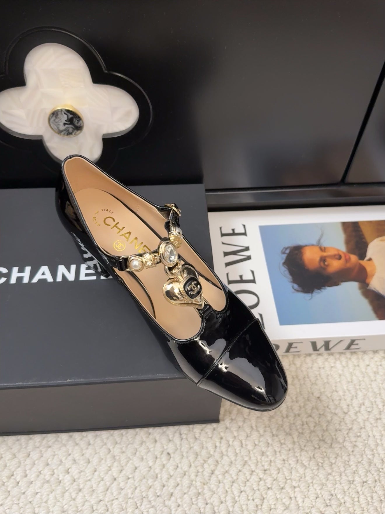 MARY JANE SHOES IN BLACK PATENT CALFSKIN 55 MM - 35