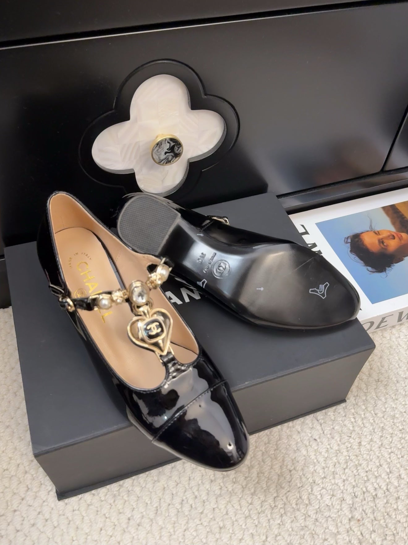 MARY JANE SHOES IN BLACK PATENT CALFSKIN 55 MM - 35