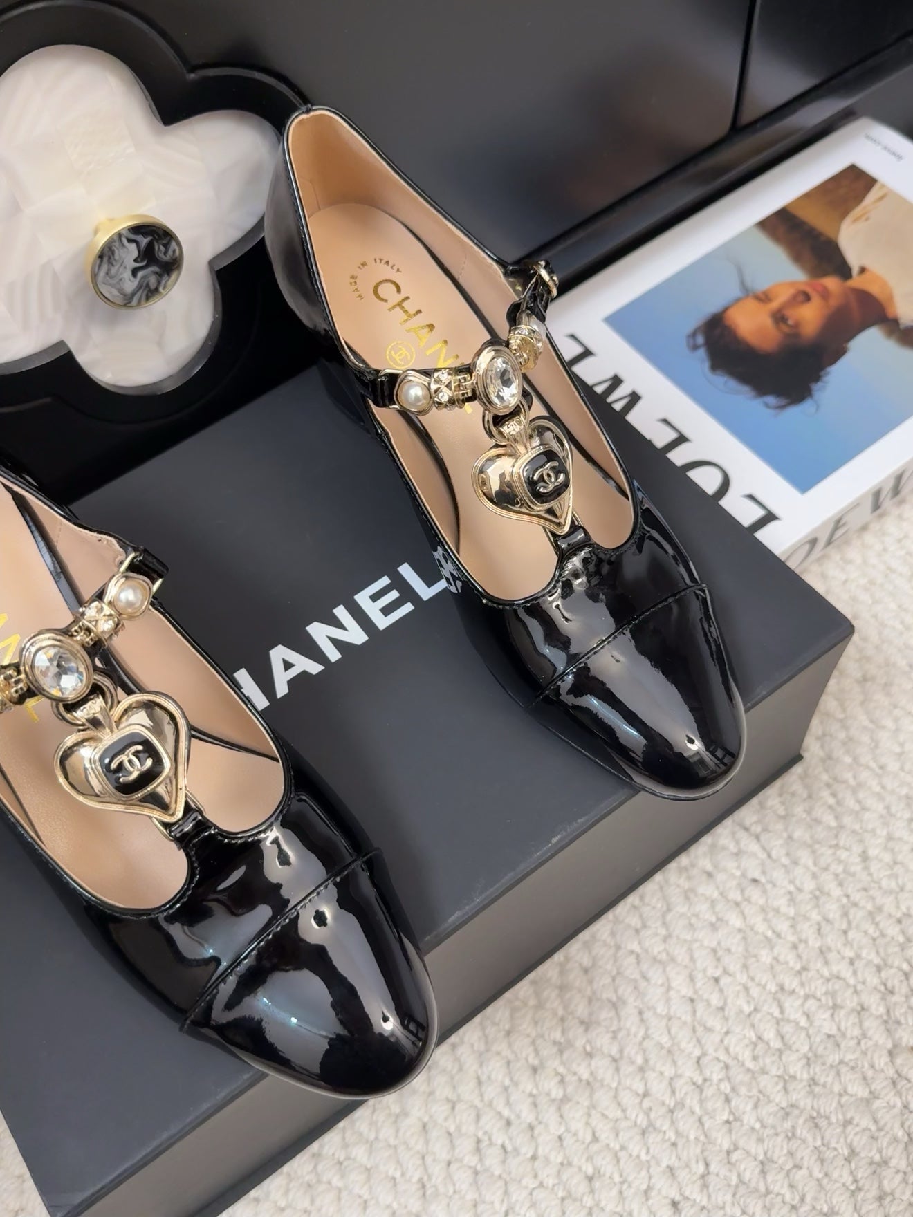 MARY JANE SHOES IN BLACK PATENT CALFSKIN 55 MM - 35