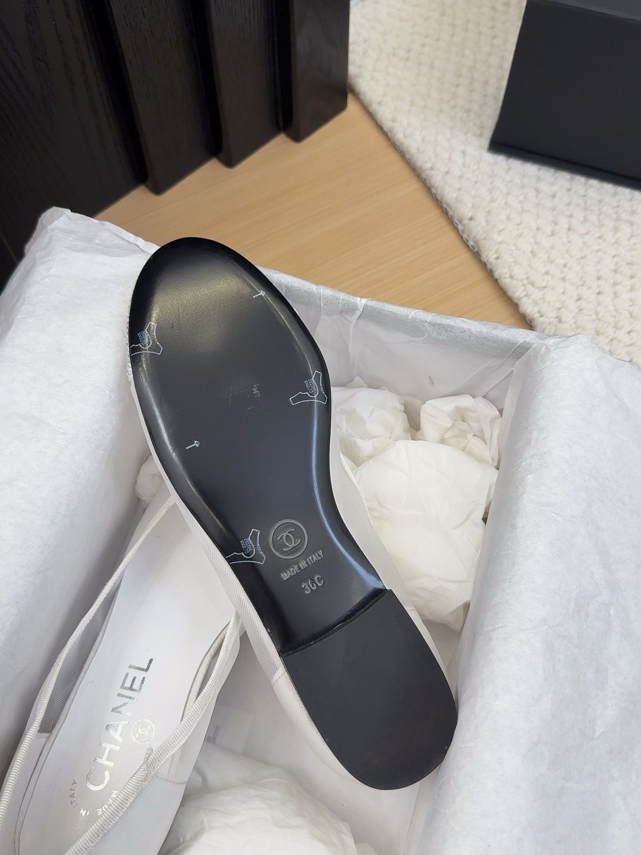 BALLET FLAT IN WHITE FABRIC AND MESH WITH CRYSTALS - 34