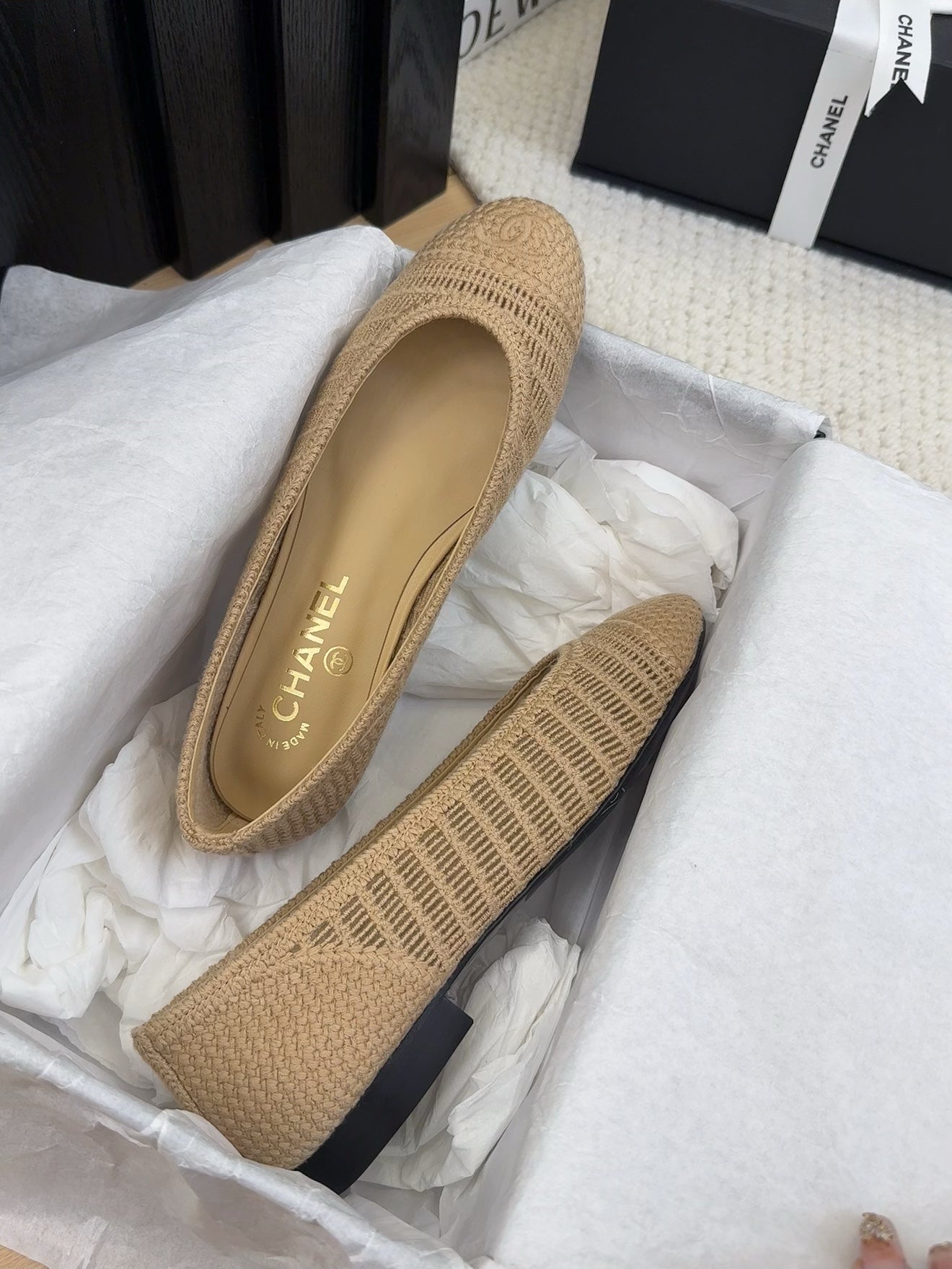 CC 25 Ballet Flat Beige Raffia - 34