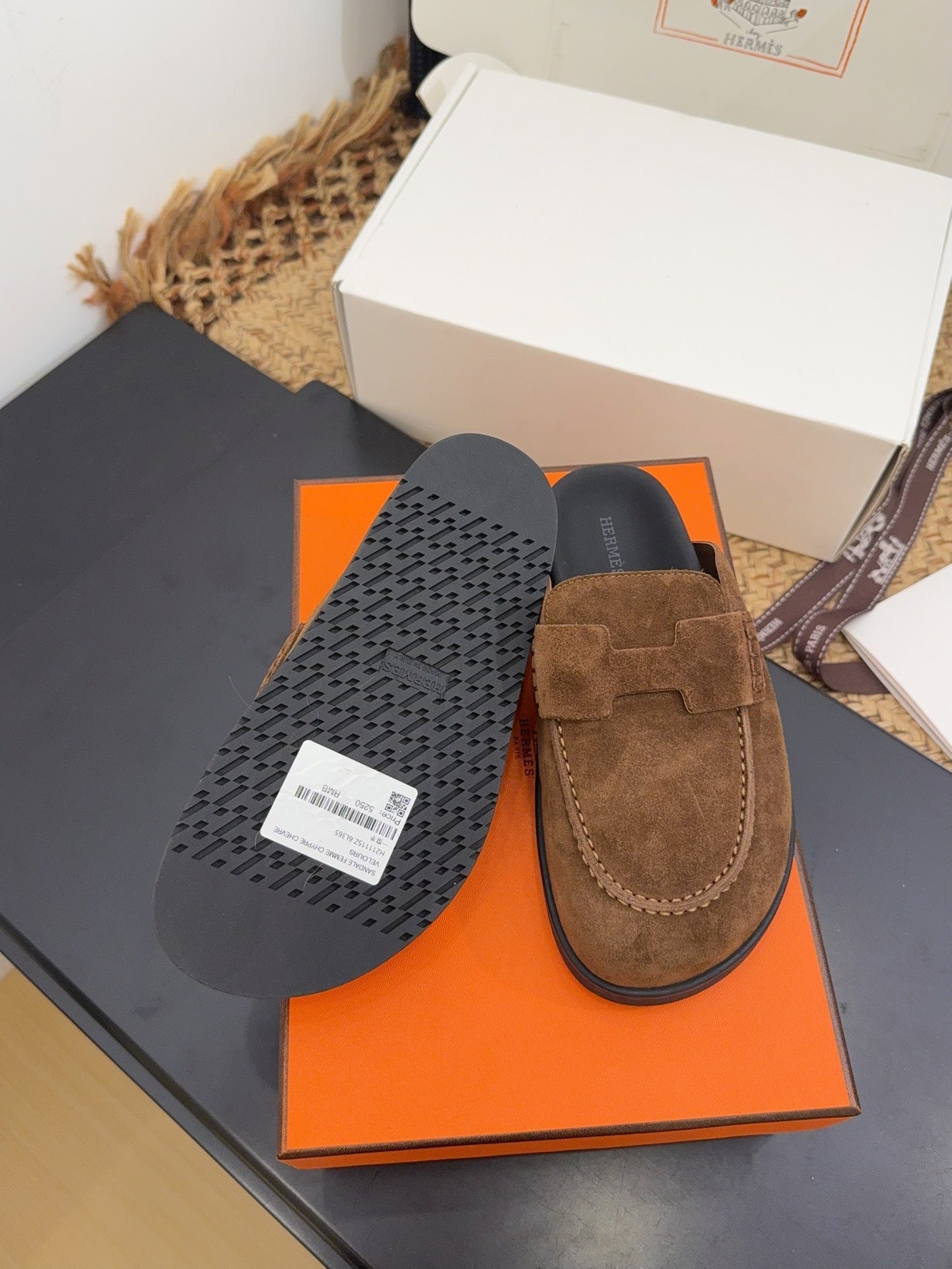 HM 25S MULE IN BROWN SUEDE - 35