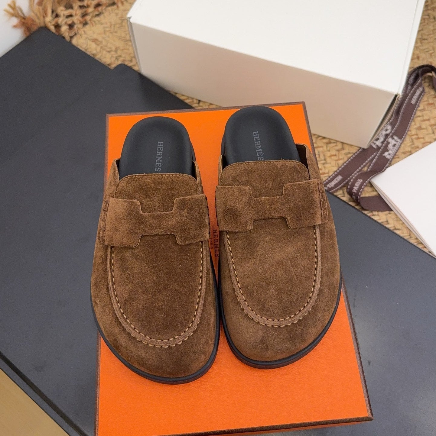 HM 25S MULE IN BROWN SUEDE - 35