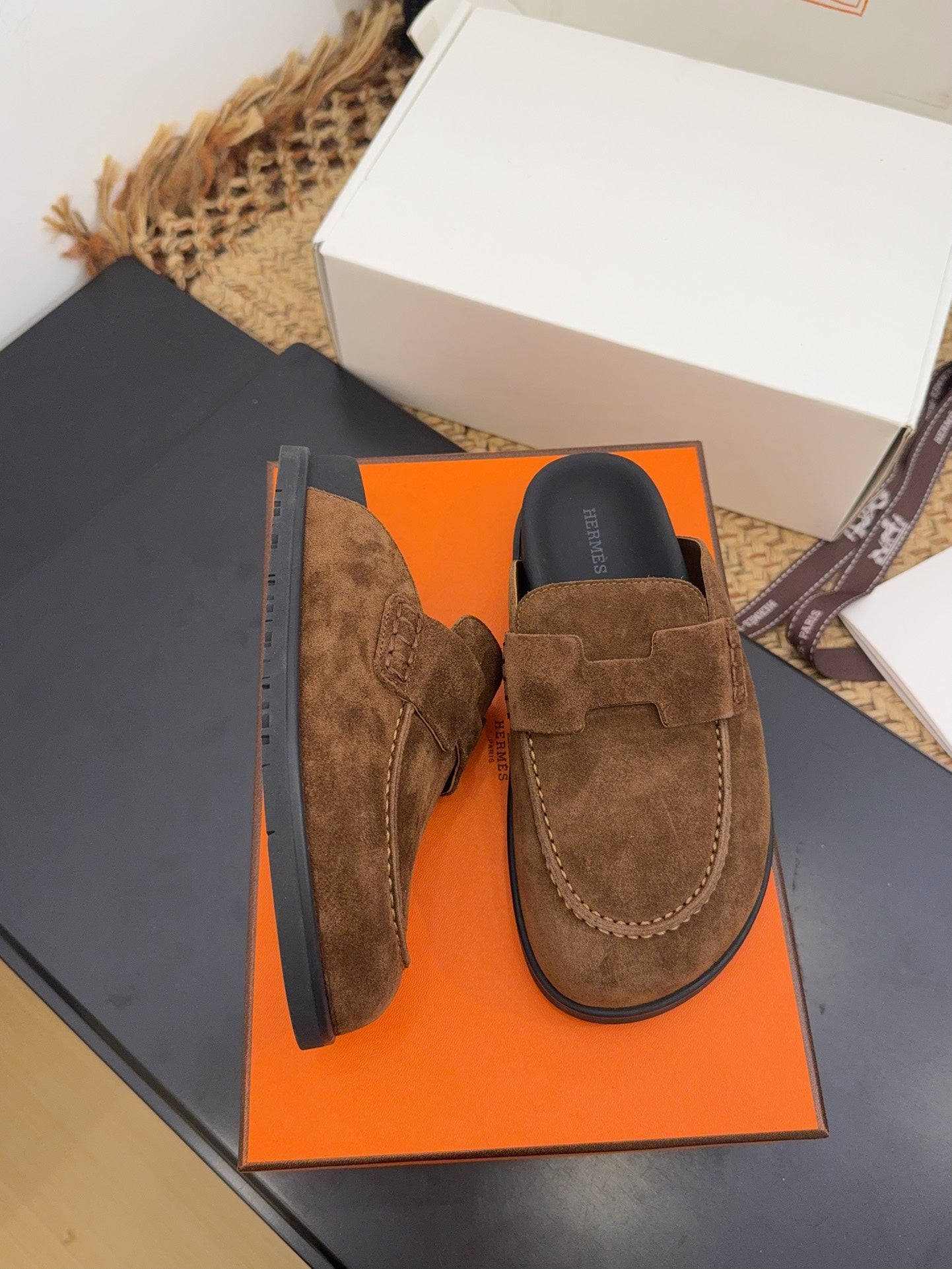 HM 25S MULE IN BROWN SUEDE - 35