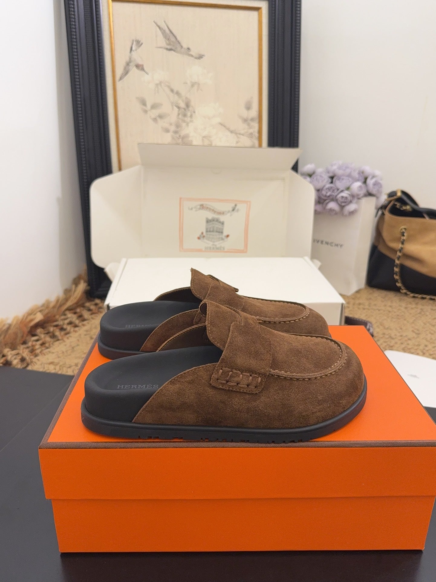 HM 25S MULE IN BROWN SUEDE - 35