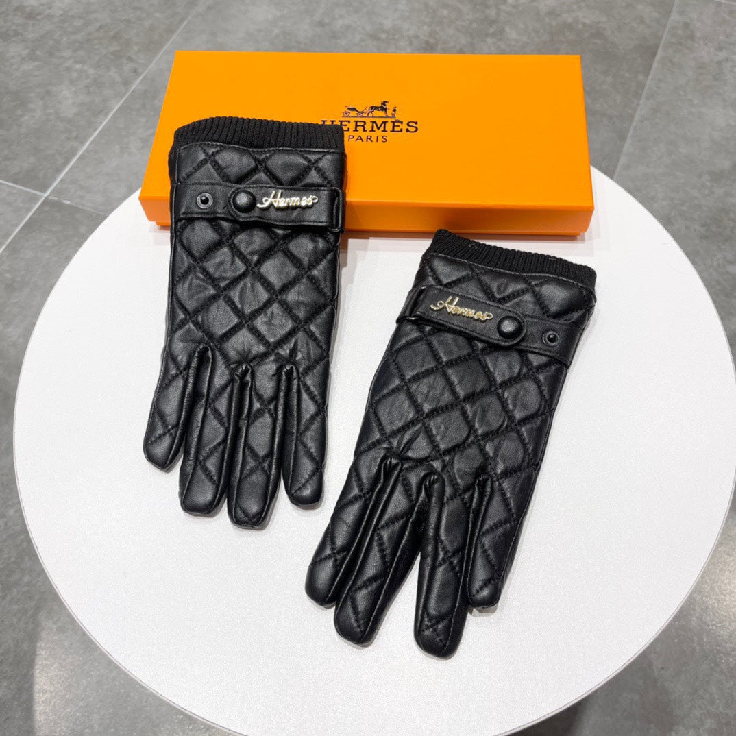 GLOVES IN BLACK LAMBSKIN AND WOOL LINING 109612 - XL