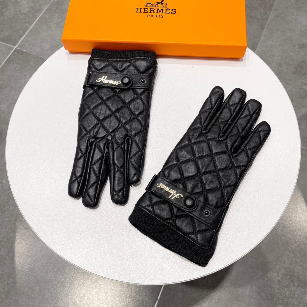 GLOVES IN BLACK LAMBSKIN AND WOOL LINING 109612 - XL