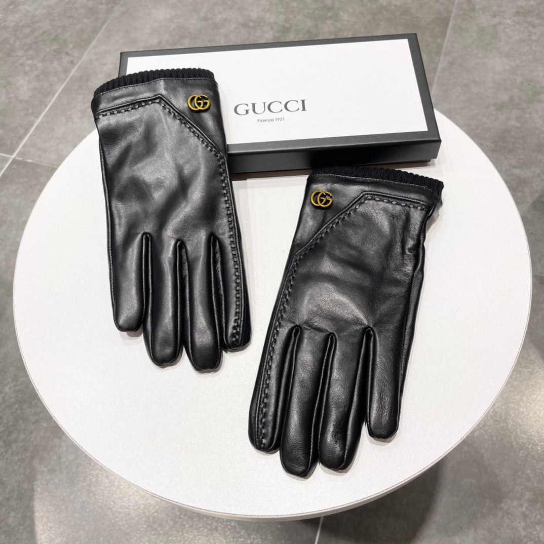 TOUCHSCREEN GLOVES IN BLACK LAMBSKIN MIX WOOL 130577 - XL