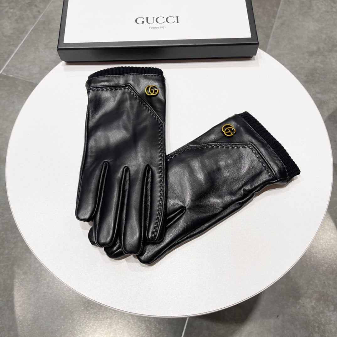 TOUCHSCREEN GLOVES IN BLACK LAMBSKIN MIX WOOL 130577 - XL