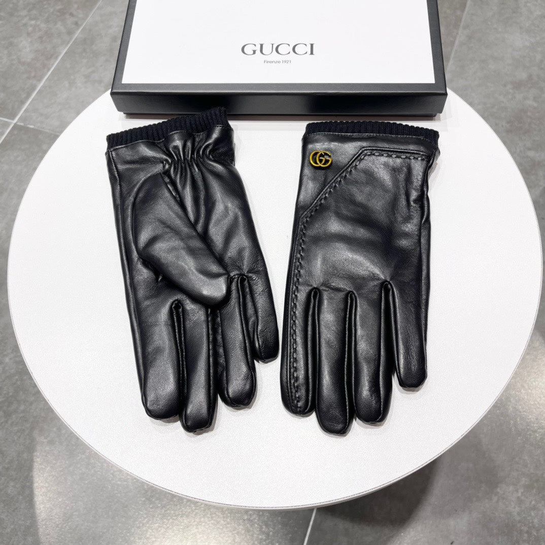 TOUCHSCREEN GLOVES IN BLACK LAMBSKIN MIX WOOL 130577 - XL